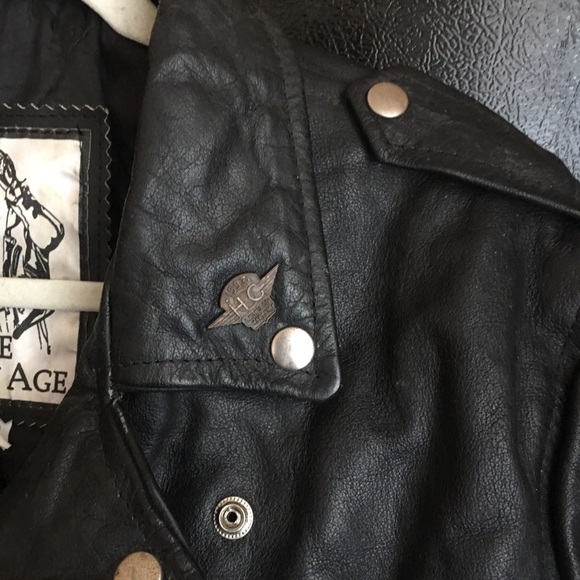 AMAZING ‘The New Age’ Vintage Black Leather Jacket - Picture 3 of 7